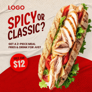 Chicken Sandwich Flyer Ad 002