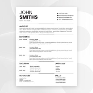Minimalist Resume 001