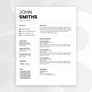 Minimalist Resume 002