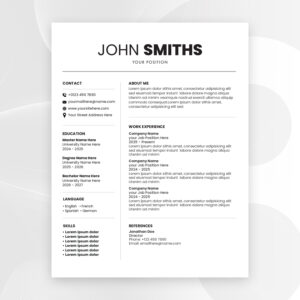 Minimalist Resume 003